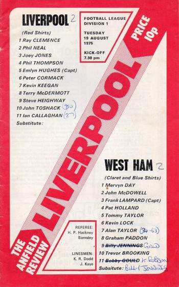 Match programme